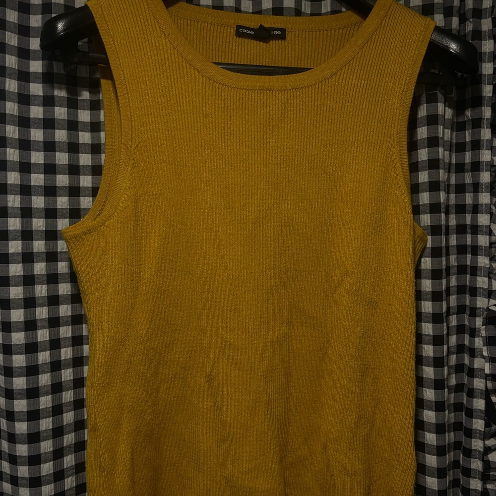 Cable & Gauge Mustard Knit Top